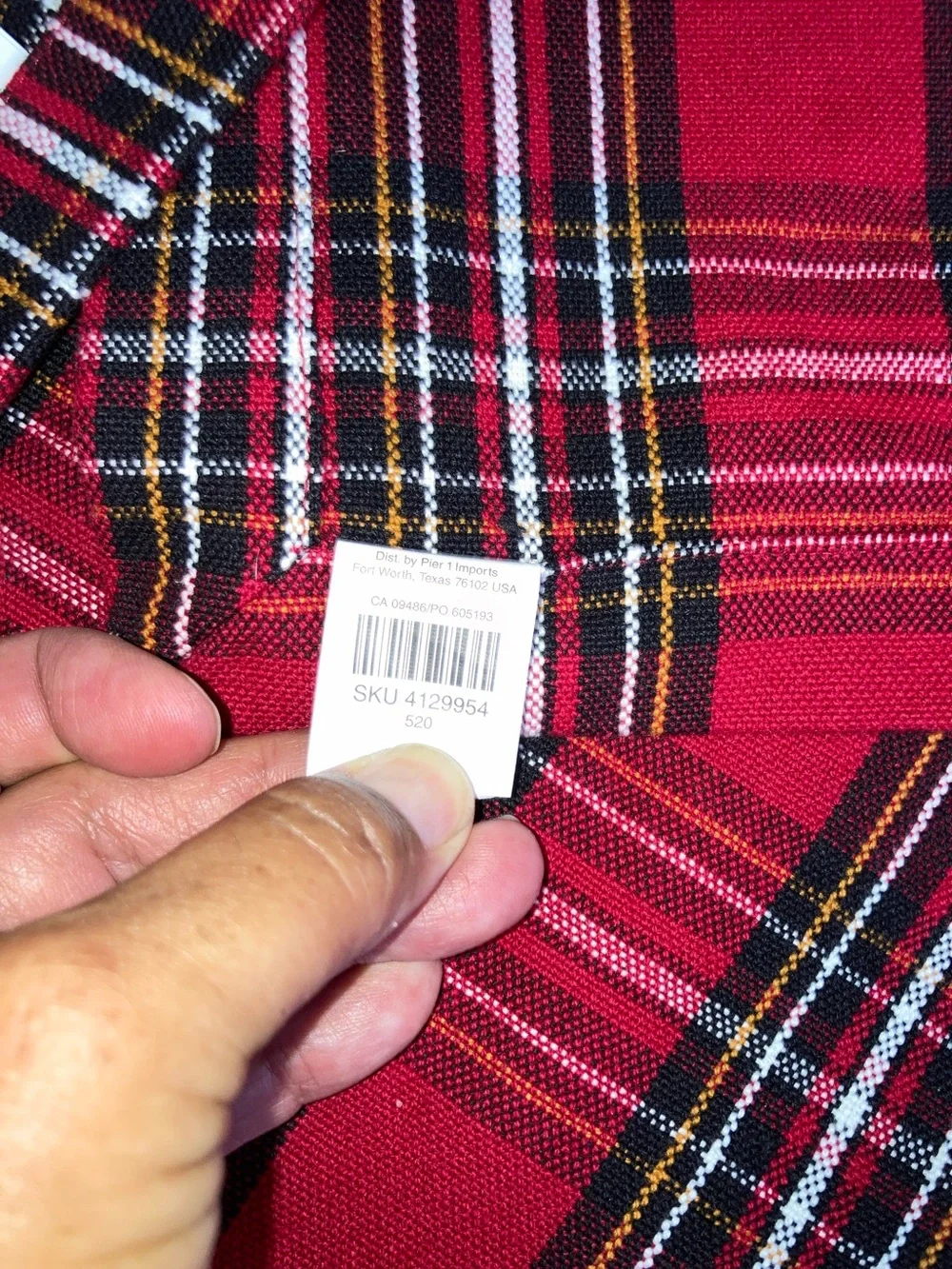 PIER 1 IMPORTS Tartan Plaid Red Checkered Set of 2 Placemats 17 x 13 inches